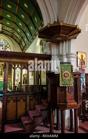 St. Nicholas Kirche, Kirche Zeile, Chislehurst, Kent Stockfoto