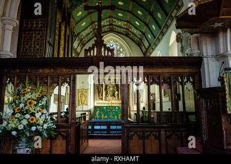 St. Nicholas Kirche, Kirche Zeile, Chislehurst, Kent Stockfoto