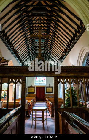 St. Nicholas Kirche, Kirche Zeile, Chislehurst, Kent Stockfoto