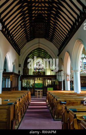 St. Nicholas Kirche, Kirche Zeile, Chislehurst, Kent Stockfoto