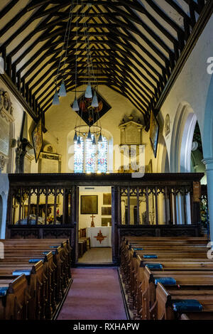 St. Nicholas Kirche, Kirche Zeile, Chislehurst, Kent Stockfoto