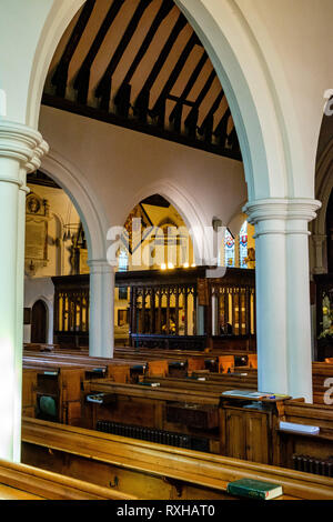 St. Nicholas Kirche, Kirche Zeile, Chislehurst, Kent Stockfoto