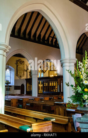 St. Nicholas Kirche, Kirche Zeile, Chislehurst, Kent Stockfoto