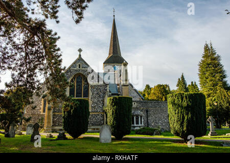 St. Nicholas Kirche, Kirche Zeile, Chislehurst, Kent Stockfoto
