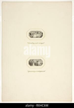 Studie für eine Platte aus dem Triumphe von Temperament, in der 1796 Royal Engagements Taschenbuch. Thomas Stothard; Englisch, 1755-1834. Datum: 1790-1800. Abmessungen: 25 x 50 mm. Waschen Sie die Tinte auf dem Papier. Herkunft: England. Museum: Das Chicago Art Institute. Stockfoto