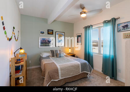 Innenansicht der Stadthaus Schlafzimmer; Poncha Springs; Colorado; USA Stockfoto