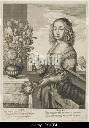 Feder. Wenzel Hollar; Tschechisch, 1607-1677. Datum: 1641. Abmessungen: 250 x 182 mm (Platte); 255 × 186 mm (Blatt). Ätzung auf Aus weißem Bütten. Herkunft: Böhmen. Museum: Das Chicago Art Institute. Stockfoto