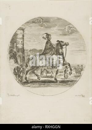 Der Polnische Reiter. Stefano Della Bella; Italienisch, 1610-1664. Datum: 1646-1656. Abmessungen: 190 x 190 mm. Radierung auf Papier. Herkunft: Italien. Museum: Das Chicago Art Institute. Stockfoto