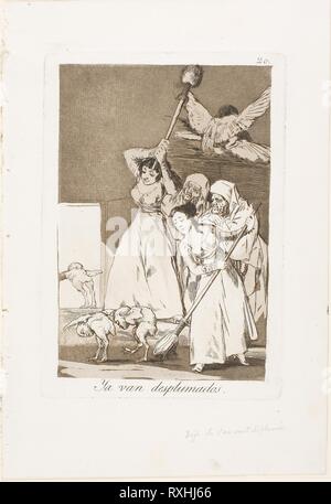Dort gehen Sie Zupfinstrument (d. h. geschoren), Platte 20 aus Los Caprichos. Francisco José de Goya y Lucientes; Spanisch, 1746-1828. Datum: 1797-1799. Abmessungen: 198 x 133 mm (Bild), 218 x 152 mm (Platte); 300 x 207 mm (Blatt). Radierung und Aquatinta auf Elfenbein Bütten. Herkunft: Spanien. Museum: Das Chicago Art Institute. Stockfoto