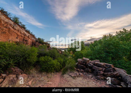 Arthur's Rock Trail bei Sonnenaufgang Stockfoto