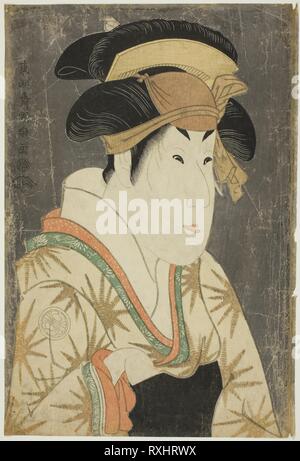 Der Schauspieler Segawa Kikunojo III als Oshizu, Ehefrau von Tanabe Bunzo. Toshusai Sharaku??? ??; Japanisch, aktive 1794-95. Datum: 1794. Abmessungen: 36,6 x 24,6 cm. Farbe holzschnitt; Oban. Herkunft: Japan. Museum: Das Chicago Art Institute. Stockfoto