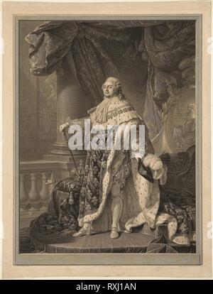 Louis XVI. Charles Clément Bervic (Französisch, 1756-1822); Nach Antoine Francois Callet (Französisch, 1741-1823). Datum: 1790. Abmessungen: 634 × 480 mm (Bild); 750 × 570 mm (Blatt). Gravur auf Papier. Herkunft: Frankreich. Museum: Das Chicago Art Institute. Stockfoto