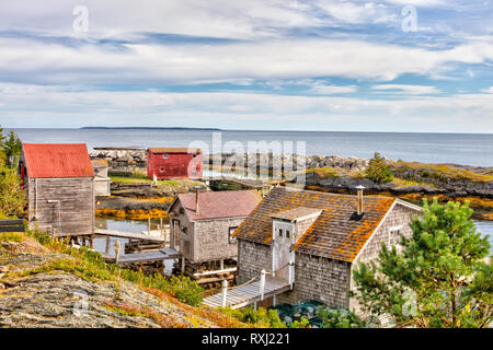 Angeln Schuppen, Blaue Steine, Lunenburg, Nova Scotia, Kanada Stockfoto