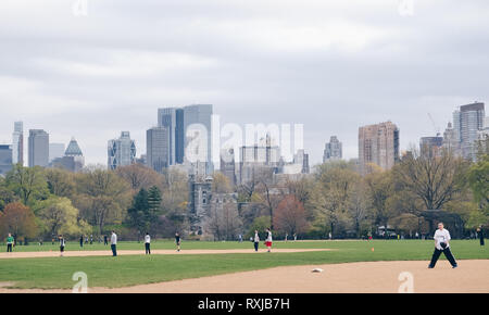 Baseballspiele im Central Park Stockfoto