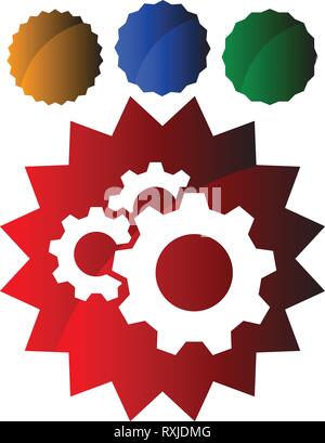 Zahnrad, Zahnrad Symbol. Reparatur, Wartung, Mechanik Konzept Symbol Stock Vektor