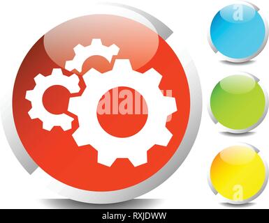 Zahnrad, Zahnrad Symbol. Reparatur, Wartung, Mechanik Konzept Symbol Stock Vektor