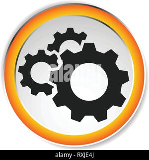 Zahnrad, Zahnrad Symbol. Reparatur, Wartung, Mechanik Konzept Symbol Stock Vektor