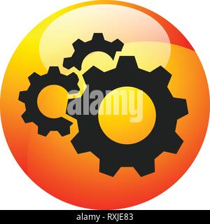 Zahnrad, Zahnrad Symbol. Reparatur, Wartung, Mechanik Konzept Symbol Stock Vektor