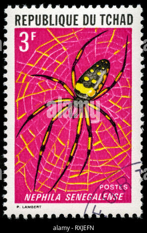 Poststempel Stempel aus dem Tschad im Insekten Serie 1972 ausgestellt Stockfoto