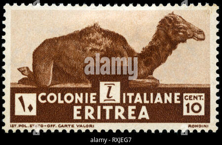 Briefmarke von Italienisch Ostafrika in den Kolonien - Eritrea Serie 1933 ausgestellt Stockfoto