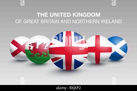 Land Großbritannien in Form einer Kugel Stock Vektor