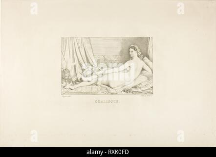 Odalisque. François Delpech (Französisch, 1778-1825); nach Jean-Auguste-Dominique Ingres (Französisch, 1780-1867). Datum: 1825. Abmessungen: 130 × 209 mm (Bild); 337 × 496 mm (Blatt). Auf dem Papier Lithographie. Herkunft: Frankreich. Museum: Das Chicago Art Institute. Autor: Francois SERAPHIN DELPECH. Stockfoto