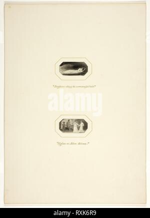 Studie für eine Platte aus dem Triumphe von Temperament, in der 1796 Royal Engagements Taschenbuch. Thomas Stothard; Englisch, 1755-1834. Datum: 1790-1800. Abmessungen: 25 x 50 mm. Waschen Sie die Tinte auf dem Papier. Herkunft: England. Museum: Das Chicago Art Institute. Stockfoto