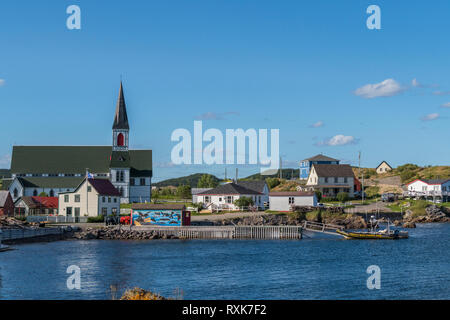 Hafen Trinity Neufundland, Bootstour dock, Häuser und St. Paul's Anglican Church