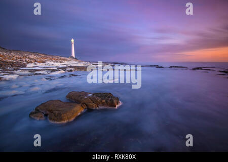 Die slangkop Lighthouse in Kommetjie, Südafrika. Stockfoto