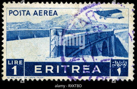 Briefmarke von Italienisch Ostafrika in den Kolonien - Eritrea Serie 1936 ausgestellt Stockfoto
