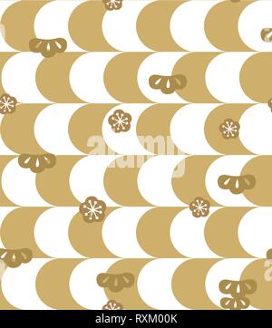 Japanische Symbol und Muster Vektor. Gold Symbol Hintergrund. Stock Vektor