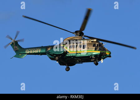 LOS ANGELES COUNTY SHERIFF DEPARTMENT EUTROCOPTER ALS 332 L SUPER PUMA N 950 SG. Stockfoto