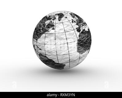 3D-Bild der Erde Globus. Stockfoto