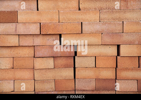 Red Brick Block Baumaschinen, Mauern bauen. Stockfoto