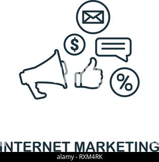 Internet Marketing Symbol dünne Linie Stil. Symbol von online Marketing icons Collection. Umrisse internet Marketing Symbol für Web Design, Apps, Software Stock Vektor