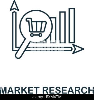 Marktforschung Symbol dünne Linie Stil. Symbol von online Marketing icons Collection. Übersicht Marktforschung Symbol für Web Design, Apps, Software Stock Vektor
