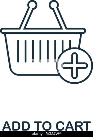 In den Warenkorb Symbol dünne Linie Stil hinzu. Symbol von online Marketing icons Collection. Umrisse in den Warenkorb Symbol für Web Design, Apps, Software hinzufügen, drucken Stock Vektor