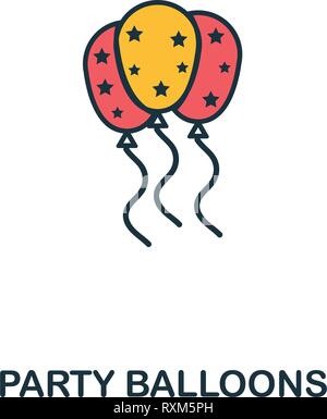 Party Ballons icon. Kreativ 2 Farben design fromParty Ballons Symbol aus der Partei. Perfekt für Web Design, Anwendungen, Software, drucken Stock Vektor