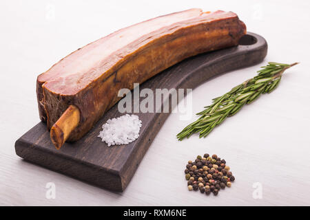 Essen, Küche und Pferdefleisch Konzept - Nahaufnahme von köstliches Pferdefleisch Stockfoto