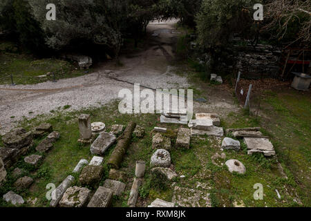 Athen, Griechenland - Februar 7, 2019: alte Website von Stoa Attalosa in Athen Agora. Stockfoto