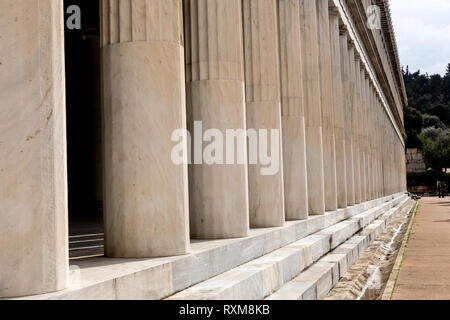 Athen, Griechenland - Februar 7, 2019: alte Website von Stoa Attalosa in Athen Agora. Stockfoto