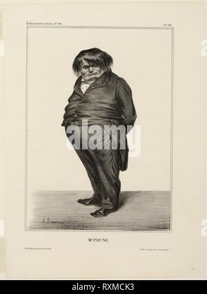 Herr Prune, Platte 288 von Célébrités de la Karikatur. Honoré Victorin Daumier; Französisch, 1808-1879. Datum: 1833. Abmessungen: 265 × 189 mm (Bild); 354 × 256 mm (Blatt). Lithographie in Schwarz auf Creme webte Papier. Herkunft: Frankreich. Museum: Das Chicago Art Institute. Stockfoto