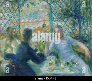 Mittagessen im Restaurant Fournaise (die Ruderer" Mittagessen). Pierre-Auguste Renoir; Französisch, 1841-1919. Datum: 1875. Abmessungen: 55 x 65,9 cm (21 5/8 x 25 15/16 in.). Öl auf Leinwand. Herkunft: Frankreich. Museum: Das Chicago Art Institute. Stockfoto