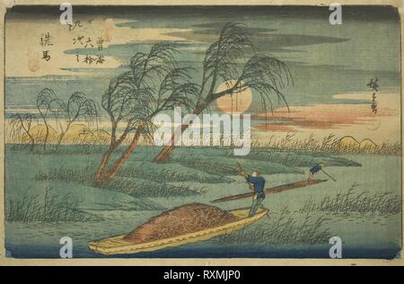 Nr. 32: Seba, aus der Serie ixty - neun Stationen des Kisokaido (Kisokaido rokujukyu tsugi no Uchi)". Utagawa Hiroshige?? ??; Japanisch, 1797-1858. Datum: 1830-1843. Abmessungen: 24,8 x 36,7 cm (9 3/4 x 14 7/16 in.). Farbe holzschnitt; Oban. Herkunft: Japan. Museum: Das Chicago Art Institute. Stockfoto