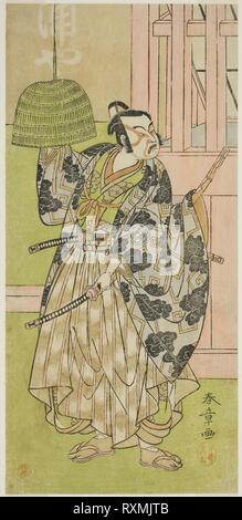 Der Schauspieler Ichimura Uzaemon IX Fuwa Banzaemon im Spiel Keisei Nagoya Obi, durchgeführt an der Ichimura Theater im achten Monat, 1771. Shunsho Katsukawa?? ??; Japanisch, 1726-1792. Datum: 1766-1776. Abmessungen: 29,2 x 13,9 cm (11 1/2 x 5 1/2 in.). Farbe holzschnitt; hosoban; von einem mit mehreren Blättern Zusammensetzung (?). Herkunft: Japan. Museum: Das Chicago Art Institute. Stockfoto