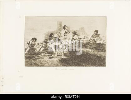 Sie können immer noch von Nutzen, Platte 24 aus den Katastrophen des Krieges. Francisco José de Goya y Lucientes; Spanisch, 1746-1828. Datum: 1810-1812. Abmessungen: 132 x 213 mm (Bild); 160 x 257 mm (Platte); 240 x 340 mm (Blatt). Ätzen und Polieren auf Elfenbein webte Papier mit vergoldeten Kanten. Herkunft: Spanien. Museum: Das Chicago Art Institute. Stockfoto