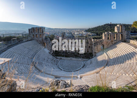 Antike Theater Odeon des Herodes Atticus auf der Akropolis in Athen, Griechenland Stockfoto