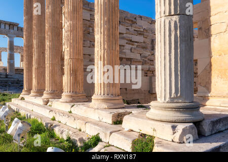 Spalten der Erechtheion Tempel auf der Akropolis, Athen, Griechenland Stockfoto