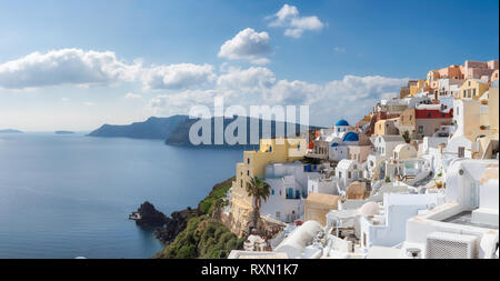 Panorama der Insel Santorini, Oia, Griechenland. Stockfoto