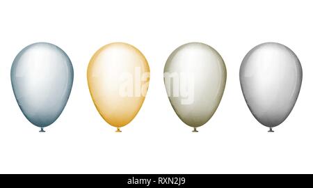 Mehrfarbige Ballons setzen Vektor-Illustrationsdesign. Stock Vektor